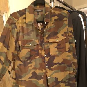 Banana republic sheer Army fatigue shirt
